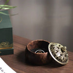 Lotus wooden incense holder made from natural walnut wood