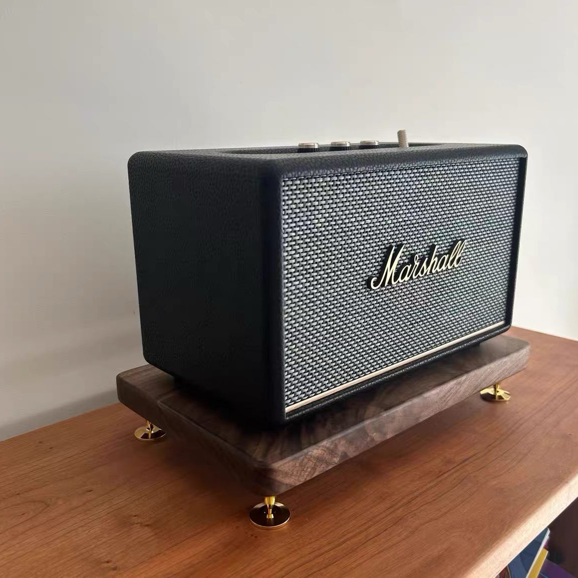 Low Rise Solid Walnut Speaker Stand for Marshall (Stand Only)
