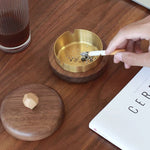 Minimalist lidded ashtray for desk and tabletop decoration