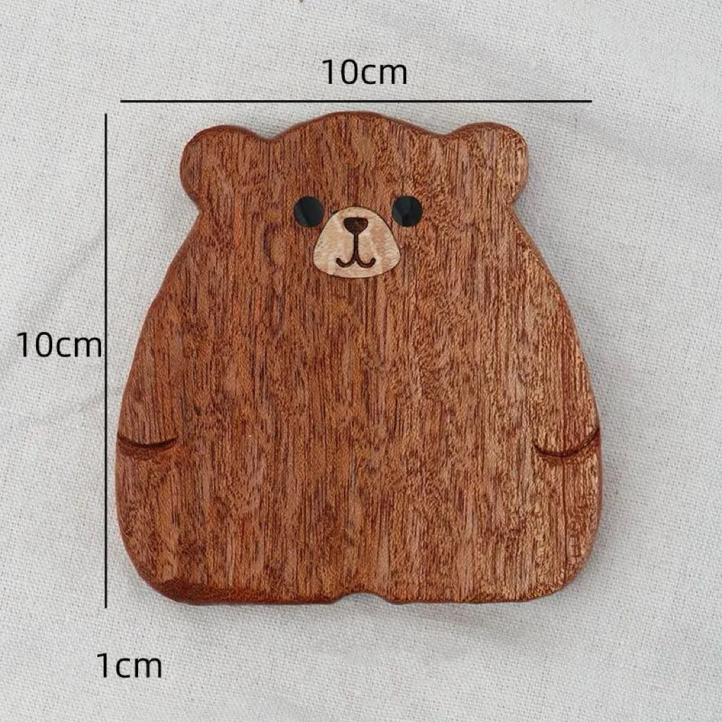 Minimalist paw shaped walnut coasters for home decor