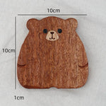 Minimalist paw shaped walnut coasters for home decor