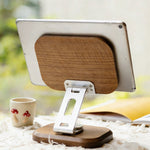 Minimalist solid walnut stand for mobile devices