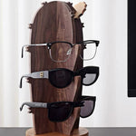 Minimalist solid wood accessory stand for eyewear storage