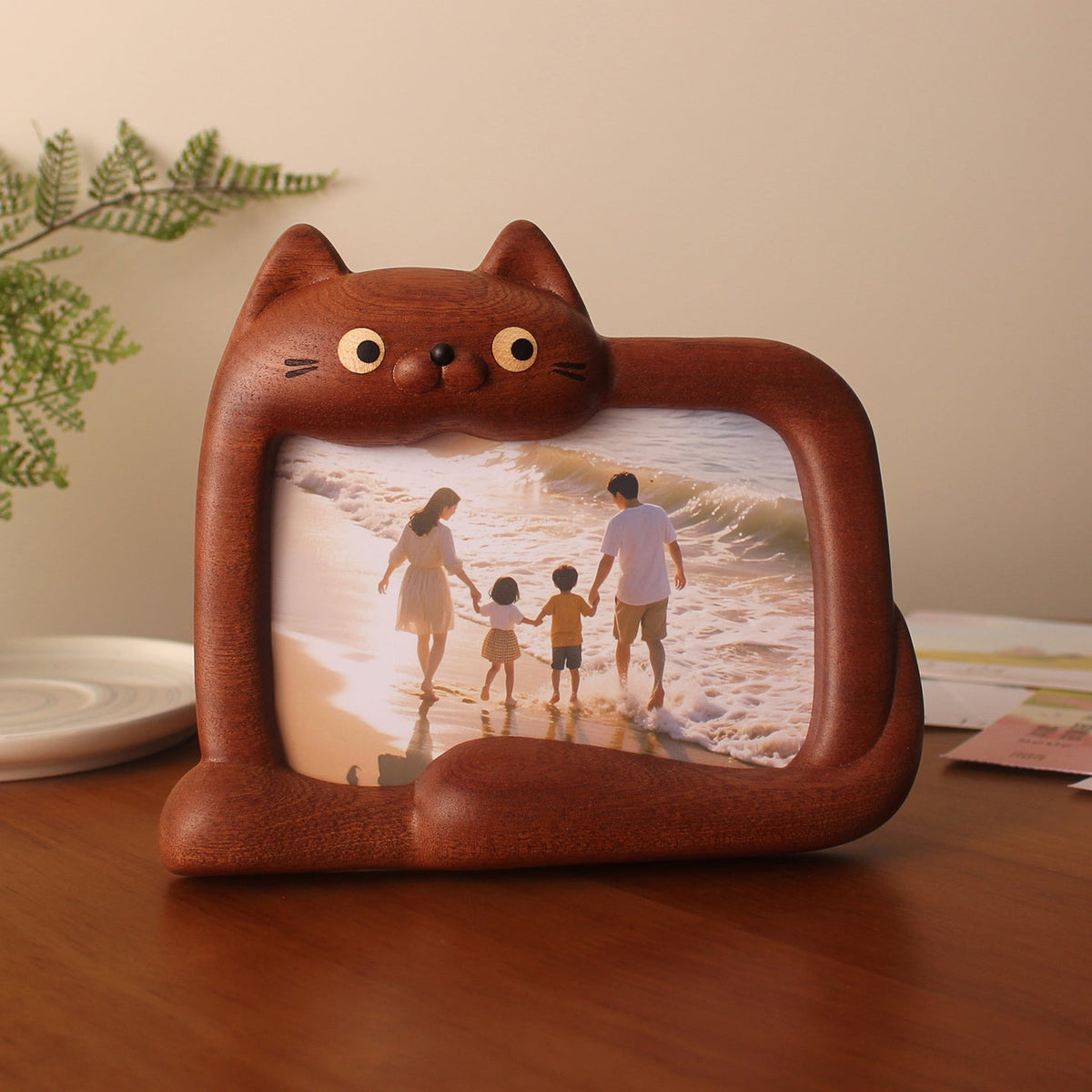 Minimalist solid wood desktop frame for home decor