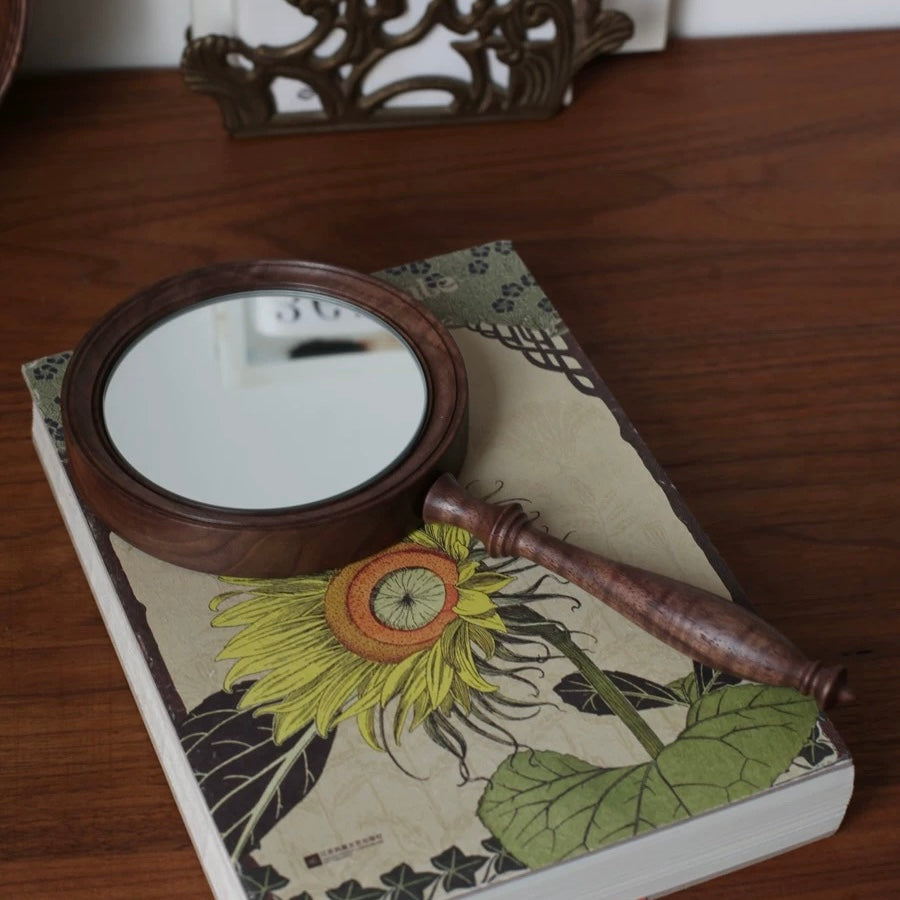 Minimalist solid wood mirror with classic retro design