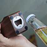 Minimalist walnut bottle opener and desktop decoration