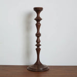 Minimalist walnut candle holder for table and shelf decoration