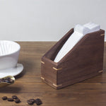 Minimalist walnut coffee accessory for home brewing station