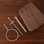 Minimalist walnut coffee dripper stand for home bar setup