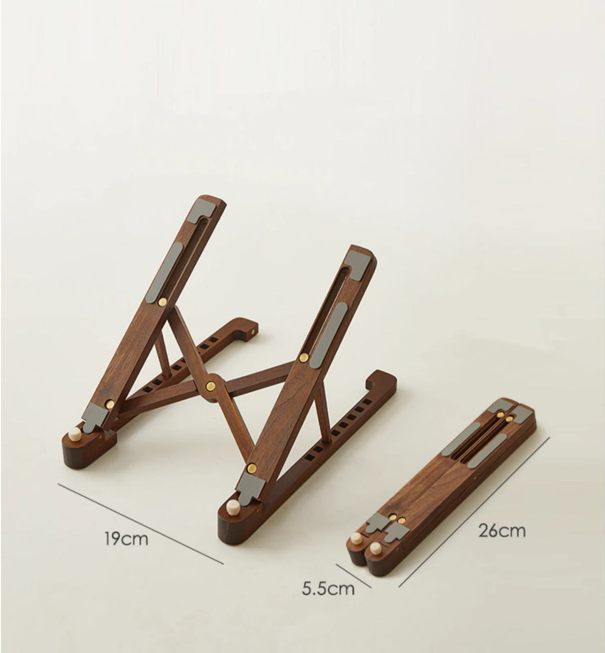 Minimalist walnut computer stand for office and home use
