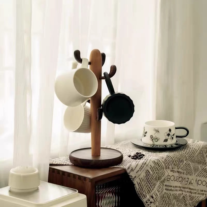 Minimalist walnut cup holder for home and office use