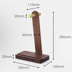 Minimalist walnut headphone rack for gaming and office use