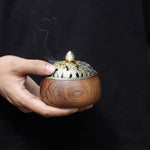 Minimalist walnut incense holder for bedroom and living room decor