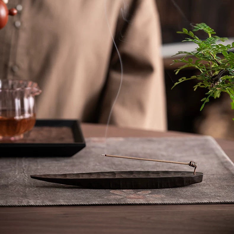 Minimalist walnut incense tray for living room and bedroom decor