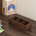 Minimalist walnut organizer box for kitchen countertop storage