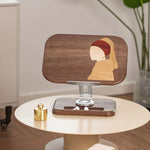 Minimalist walnut reading stand for books tablets and notebooks