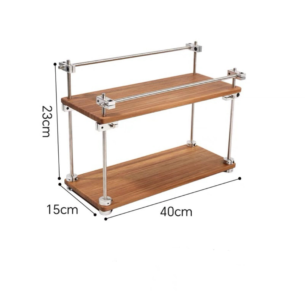 Minimalist walnut shelf organizer for home and office use