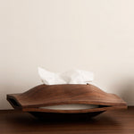 Minimalist walnut tissue box cover with premium wood grain