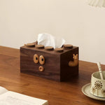 Minimalist walnut tissue dispenser for tabletop decoration