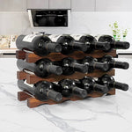 Minimalist walnut wine storage rack for home bar use