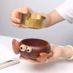 Minimalist wooden ashtray for home and office use