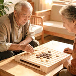 Minimalist wooden chess style game set for home use