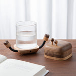 Minimalist wooden coaster set for cups mugs and beverages