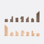 Minimalist wooden strategy game for home entertainment