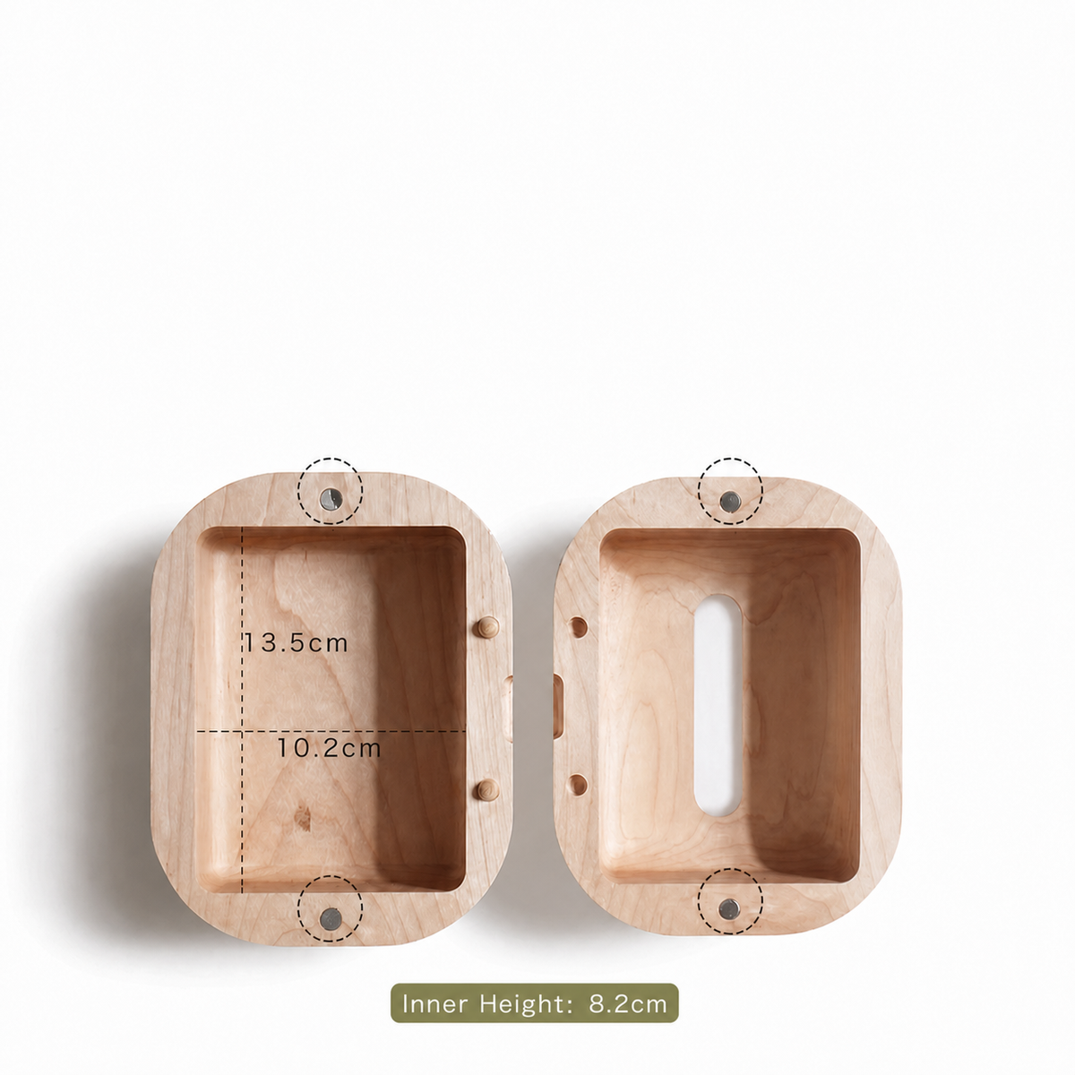 Minimalist wooden tissue dispenser for home and office decor