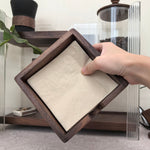 Minimalist wooden tissue dispenser for tabletop use