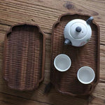 Minimalist wooden tray for drinks snacks and refreshments