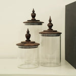 Modern kitchen container with solid wood lid and premium style