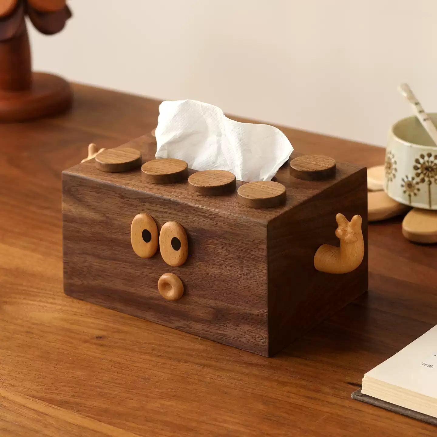Moody Solid Walnut Tissue Box