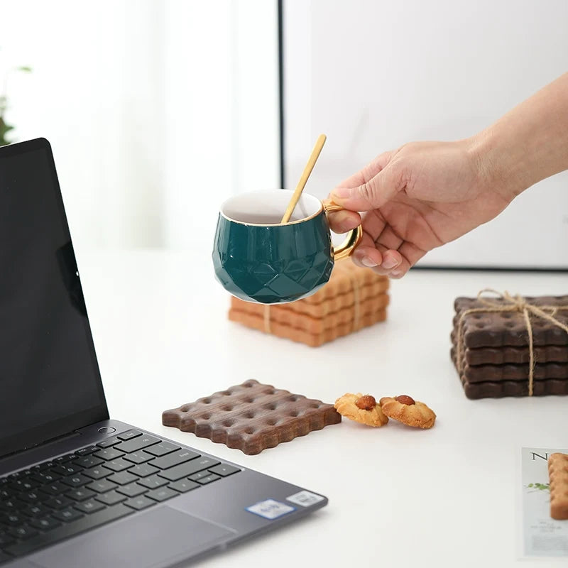 Natural walnut coasters with smooth grain finish