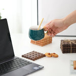 Natural walnut coasters with smooth grain finish