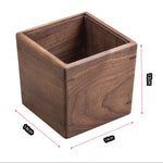 Natural walnut desktop waste basket with smooth grain finish