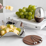 Natural walnut food picks with smooth oval handle design