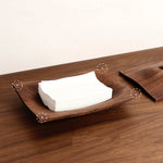 Natural walnut tissue box cover with elegant desktop style