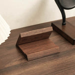 Natural wood CD stand with smooth walnut grain finish