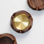 Natural wood ashtray with smooth walnut grain finish
