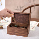 Natural wood box with smooth walnut grain finish