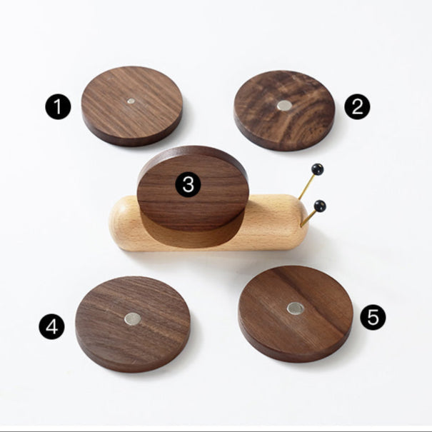 Natural wood coaster set with smooth grain finish