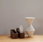 Natural wood coffee filter holder with smooth grain finish