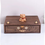 Natural wood desk storage cabinet with smooth grain finish
