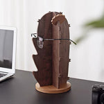Natural wood eyewear holder with smooth grain finish