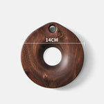 Natural wood pot holder with smooth walnut grain finish