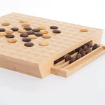 Natural wood strategy game board with smooth grain finish