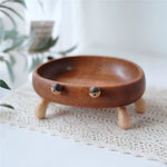 Natural wood tray with smooth walnut grain finish