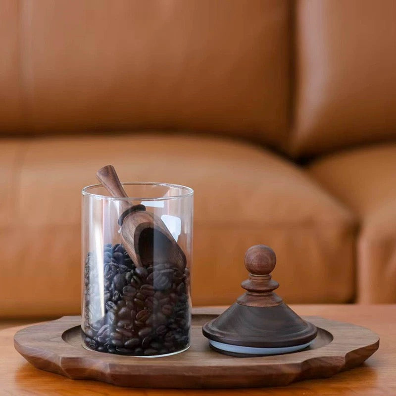 One Scoop Solid Walnut Coffee Bean Scoop