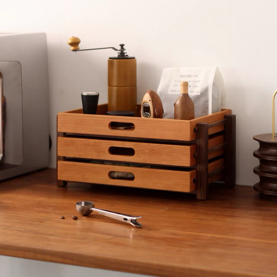 Open Stack Solid Wood Drawer Organizer